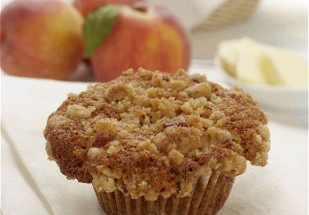 Muffin streusel aux pêches